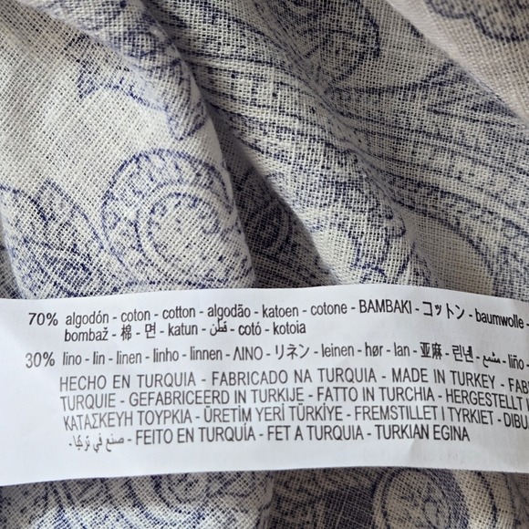 Zara Women's Paisley Printed Mini Dress  White Blue Paisley‎ Size XL Back Zip - Picture 7 of 10